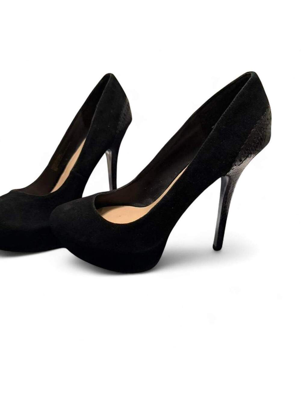 H by Hudson Abby Black Suede Platform Pumps Heels Size 8